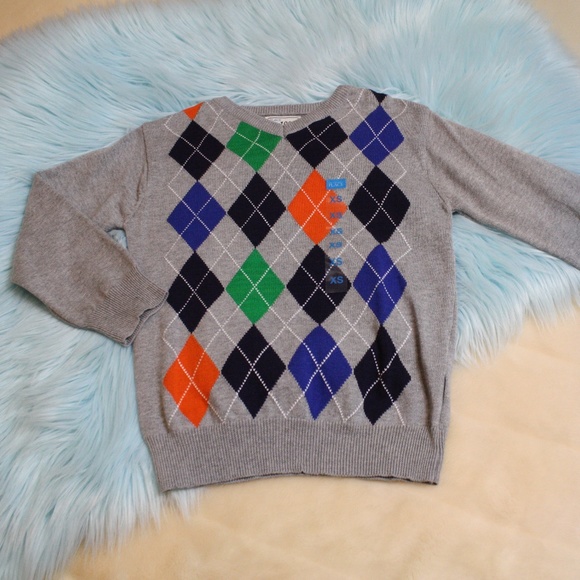 Place Boys Size 4 Gray Argyle Pullover Sweater NWT - Picture 2 of 8